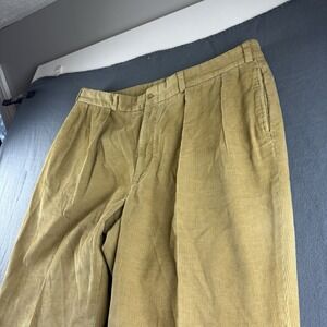Bills Khakis Pants Men's 42x33 Brown Corduroy Pleated Made In USA Baggy Wide Leg